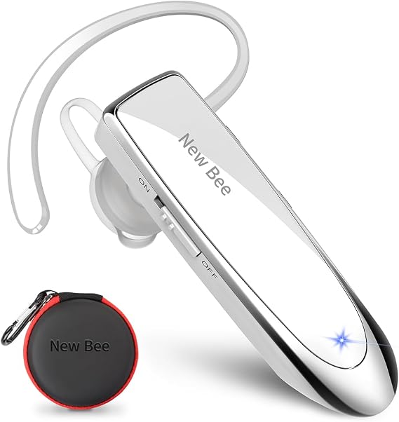 New Bee Bluetooth Headset In-Ear Headsets Wireless Hands-Free White