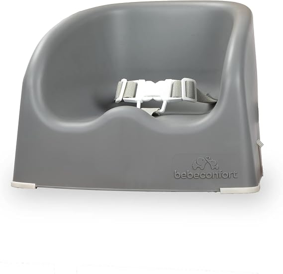 Bebeconfort Essential Booster, Booster Seat Dining Chair, Dining and Feeding Seat for Toddlers, Portable High Chair, High chair Seat, Lightweight, Easy to Clean, 6 months - 3 years,lt; 15kg, Warm Grey