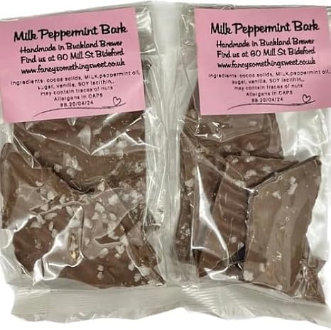 Belgian Chocolate Bark 100g (Dark peppermint Crunch)