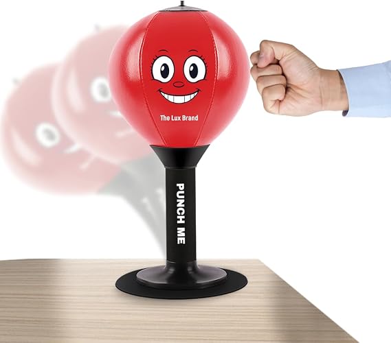 The Lux Brand's Desktop rage Bag, Premium Quality kids punching bag. Super strong Spring Flexibility, stress Releaser Punching bag, Super Strong Suction on Smooth Surfaces,