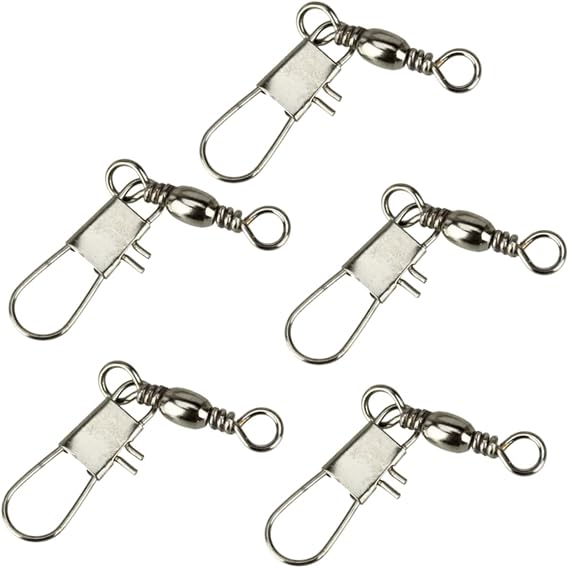 50pcs Offset Hook Nickel Fish Swivels Snap Swivel Saltwater Bearing Swivel Swivel Rolling Swivel Hook Tackle Lure Pin