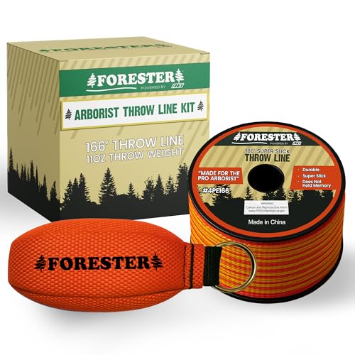 FORESTER Arborist Throw Line Kit | Throw Weight & 166ft Rope | Ultra Slick 100% Polyester Rope | Arborist Equipment for Tree Climbing