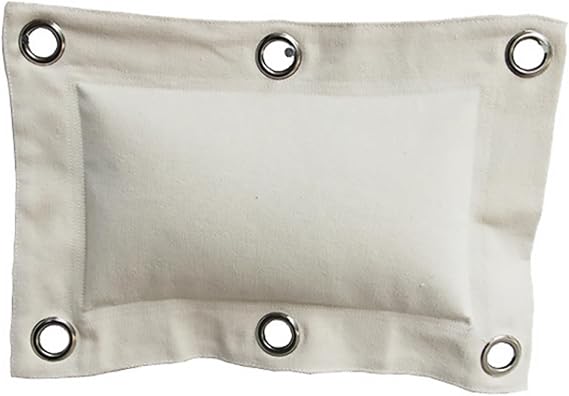 Wall-mounted Boxing Sandbag Empty Canvas with Brass Buckle White