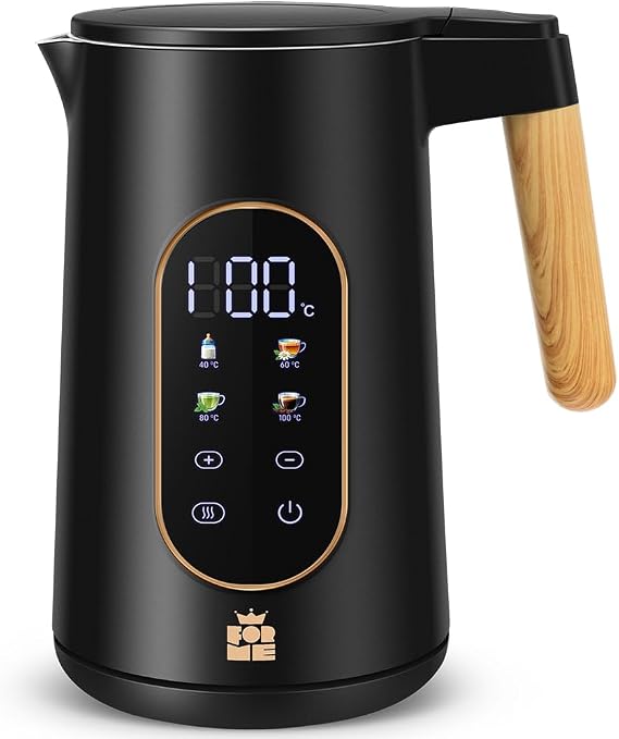 ForMe Stainless Steel Kettle 1.7 L with Temperature Setting Temperature Selection 40-100°C I LED Digital Temperature Display I Temperature Adjustable Kettle I Teapot Tea Kettle Warming Function I BPA Free