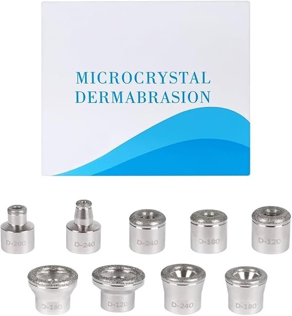 9Pcs Diamond Dermabrasion Tips, Home Microdermabrasion Heads