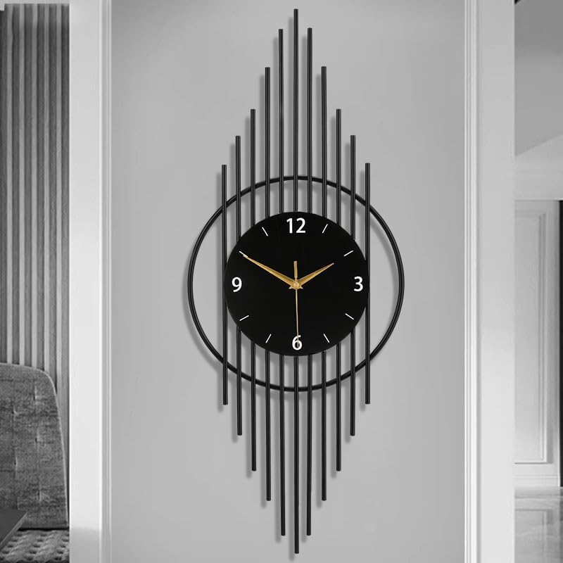 Large Modern Wall Clock for Living Room Decor Big Decorative Clock Pendulum Wall Clock Battery Operated Non Ticking for Bedroom Kitchen Office Home Unique Clocks Wall Decor 11.8  29.5 Inch