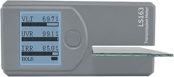 Window Tint Meter Solar Transmission Meters LS163A Stick-film Glass Rotatable Display UV 365nm And IR 1400nm VLT 6mm Thickness High Precision, High Sensitivity(LS163)