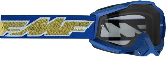 FMF PowerBomb Rocket Deep Navy/Gold/Clear Lens OSFM Blue Rocket Deep Navy/Gold/Clear Lens