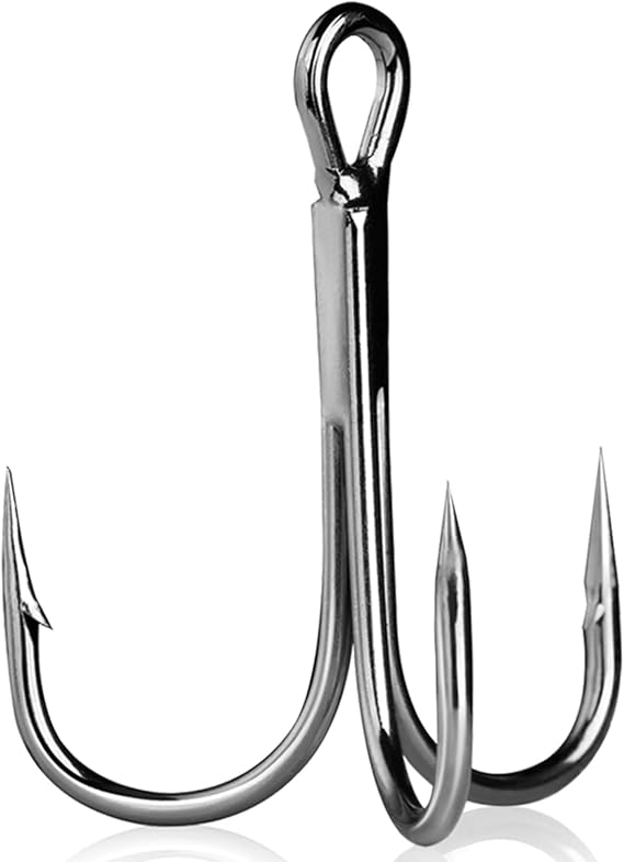9KM DWLIFE 20pcs Treble Fishing Hooks High Carbon Steel Strong Sharp Hooks