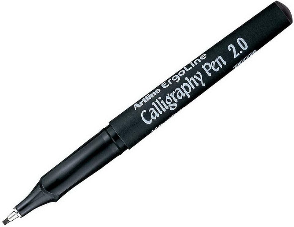 Artline Ergoline Calligraphy Pen 2.0 Kaligrafi Kalemi, 2.0 mm, Siyah