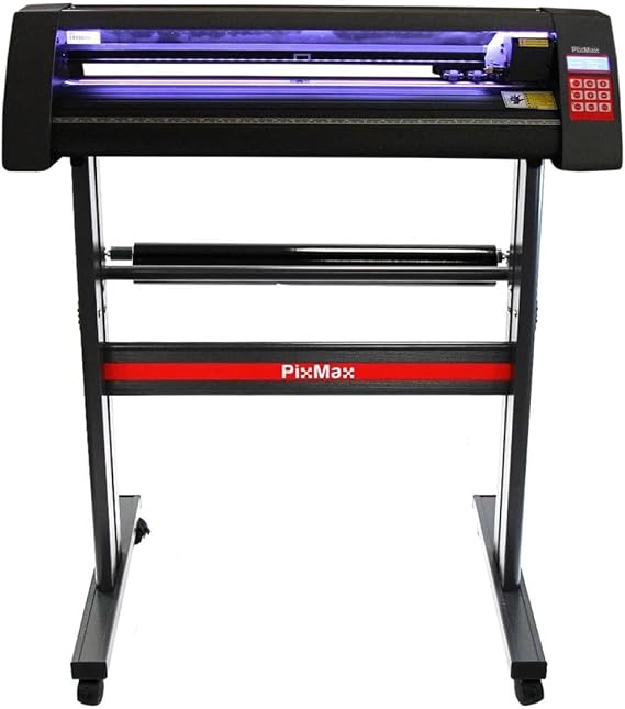 720mm Vinyl Cutter Plotter Machine With Stand & Rollers LED Light Optical Eye Laser Guide Integrated Ruler 28" Cutting Digital Control Signcut Pro & FlexiStarter Compatible Craft DIY FREE Cover