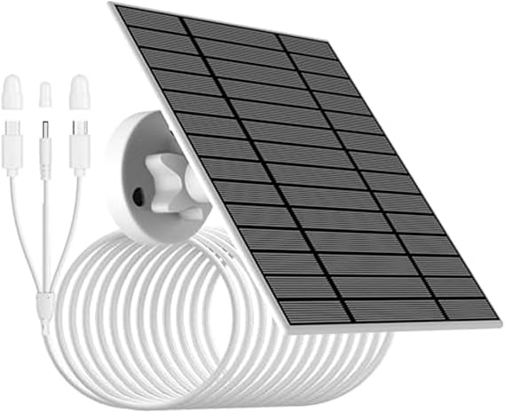 High Efficiency 9w Solar Panel Kit 5v Output 4m Cable Ip66 Rated For Outdoor Security Cameras Fits Ring For Wyze For Reolink Simplisafe For Dzees Sv3c White