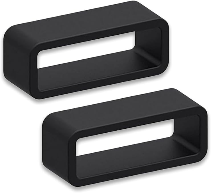 Black Silicone Watch Strap Keeper Loops | 16mm 18mm 20mm 22mm 24mm