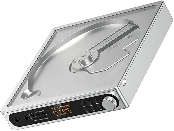 FiiO Gerçek 24Bit R2R DAC, 1150mW+1150mW Yüksek Güç Çıkışı ile DM15 Taşınabilir Stereo CD Çalar, aptX Uyarlanabilir Bluetooth Verici, 24 Ses Ön Ayarları, USB/CD HiFi Ses, HD Ekran (Gümüş)