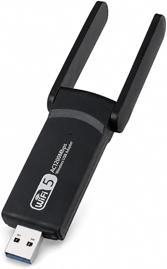 PrimeX PX-AC1200 USB 3.0 WiFi Adaptör, Realtek RTL8812BU, AC1200/AC1300 Dual Band 2.4G-5G, 802.11ac Kablosuz Ağ Alıcı, PC Laptop Masaüstü için Wireless USB Dongle