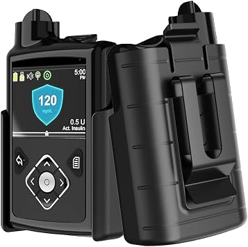 BELTRON Protective Case for Medtronic MiniMed 780G 770G 670G 630G 640G Insulin Pump with Built-in Metal Belt Clip Strong & Durable Case for Medtronic MinMed Insulin Pumps - Black