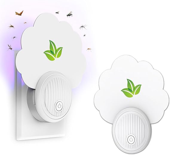 Mosquito Trap Plug in,Flying Insect Trap,Indoor Gnat Moth Catcher,Fly Trapper with Night Light, UV Attractant Catcher for Home Office with 12 Sticky Trap Boards