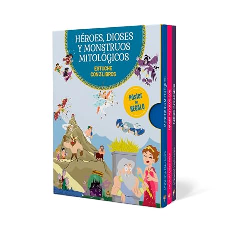 Héroes, dioses y monstruos mitológicos. Pack de 3 libros para niños de 5 a 9 años. ¡Incluye póster de regalo!: Descubre el maravilloso mundo de la ... libros infantiles. (Mitología para niños)