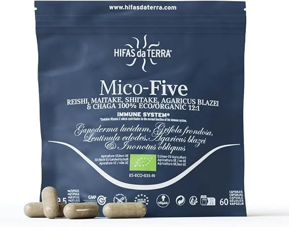 HIFAS DA TERRA Mico-Five Pure Mushroom Extract, Refill 60 Capsules