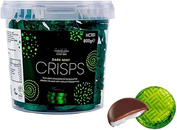 Whhitakers Chocolate Honeycomb Crisps - Mint & Coffee Flavour Wrapped Chocolates (800g, Dark Mint Crisps)