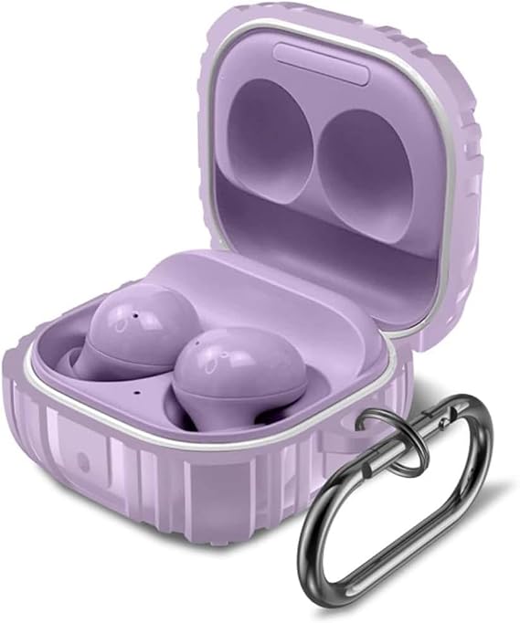 Coverzone Samsung Galaxy Buds 2 Pro ile uyumlu Kulaklık Kılıf Darbeye Dayanıklı Fundamental Sert Koruyucu Toz ve Kirden Koruyan Galaxy Buds 2 Pro ile uyumlu Kılıf Lila