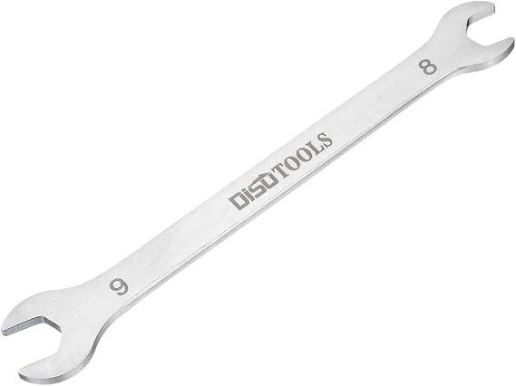 sourcing map Thin Open End Wrench 8mm x 9mm Metric Sandblasting Plated 3cr13 Stainless Steel, Double Ended Slim Spanner for Household Maintenance and General Repairs