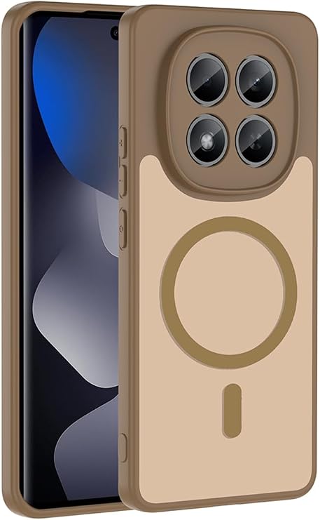 CONSTRAIN - Xiaomi Redmi Note 15 Pro İçin Kılıf MagSafe İle Uyumlu Kamera Korumalı Mat Parmak İzi Tutmayan - Kahverengi