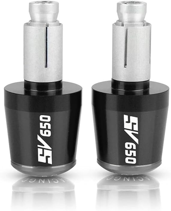 Motorcycle Handlebar Ends Plug Motorcycle Handle Bar Ends Weight For Suzuki SV650 SV650S 2016-2020 Handlebar Grip Cap Anti Vibration Silder Plug Handlebar Ends(Black and Grey)