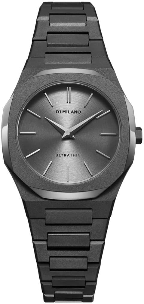 D1 Milano Utbl32 Women's Stainless Steel Analogue Watch with Grey Dial Black Strap Dark Grey Classic Dark Grey Classic Dark Grey Classic Classic Watch, dark grey, Classic