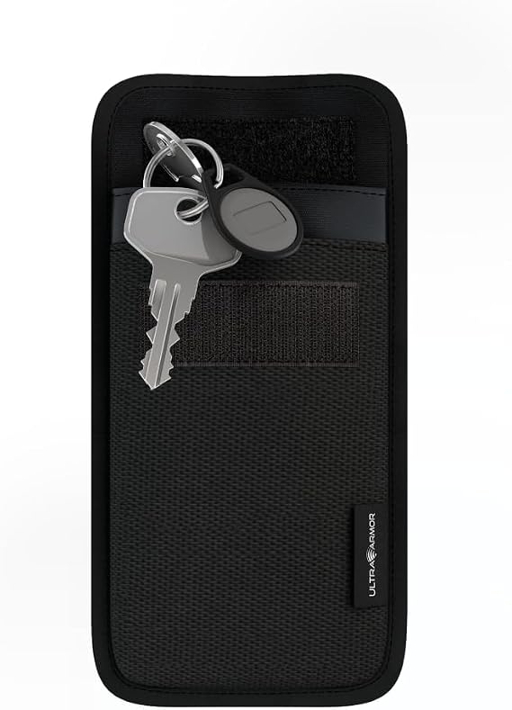DefenderShield キーフォブ ファラデーバッグ - カーRFIDBluetooth信号遮断セキュリティポーチ キーレスフォブ用 - 盗難防止、ハッキング防止、EMP保護ケース