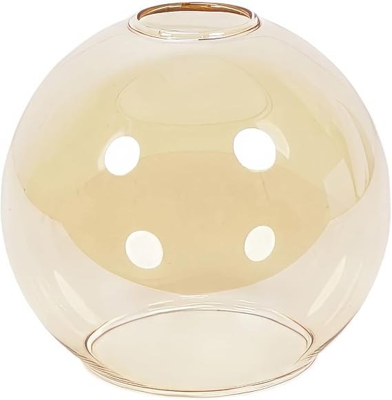ValueLights | Small Amber Glass Globe Light Shade Ceiling Light Shade | Lamp Shades, Home Décor & Improvement Essential | 15cm Shade Width [Energy Class F]