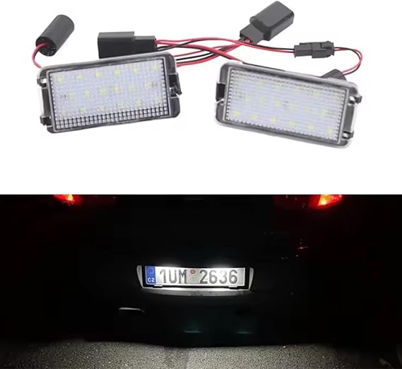 2X LED Number Plate Light Error Free License Plate Lamp Compatible with S/eat A/ltea 2005-2009 A/rosa C/ordoba 6K 6L L/eon 1M T/oledo 5P I/biza 6L