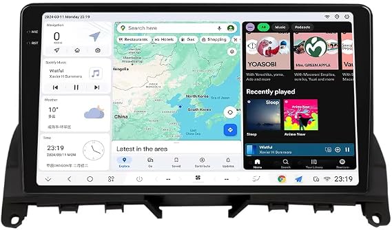 MekedeTech DUDU5 Android 9'' Radio for Mercedes Benz C-Class C200 C230 C250 C300 C350 W204 S204 2006-2011 Touch Screen Upgrade,Support Wireless Carplay Android Auto 4+64G