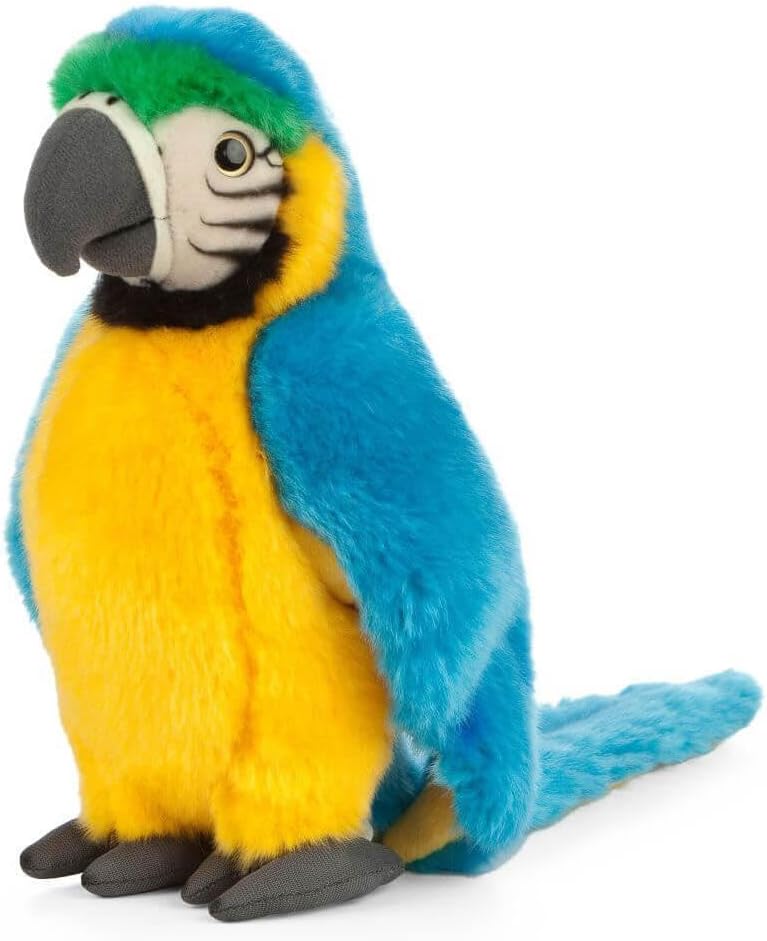 Living Nature Soft Toy - Plush Macaw Bird, Parrot Red or Blue 24cm