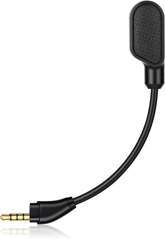 HOTUT Replacement Microphone for Headset, External Mic 3.5mm Boom Detachable Microphone Game Mic Compatible with HyperX Cloud III Wired & Wireless Headsets, Noise-Cancelling & LED Mute Indicator