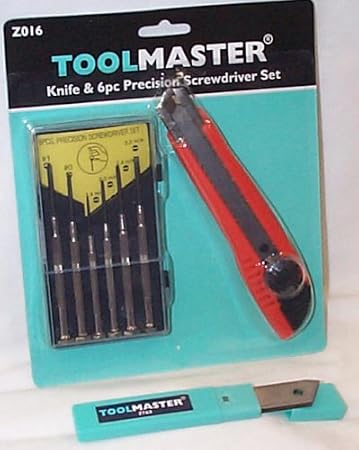 Knife and 6 Piece Precision Screwdriver Set with 10 Spare Blades Set