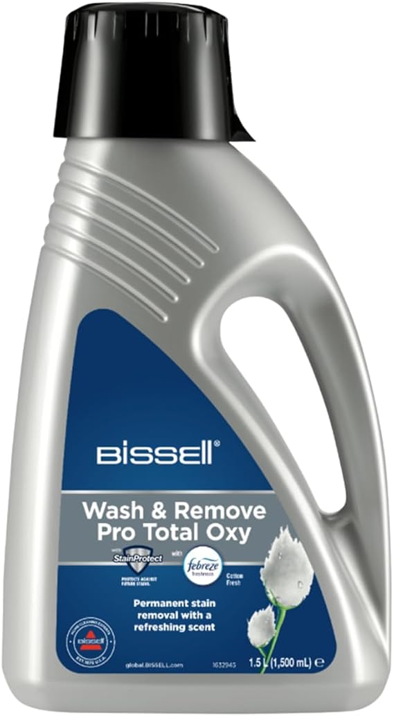 BISSELL Wash & Remove Pro Total Oxy with Febreze Formula 1.5L 2212E | With Stain Protect for permanent stain removal, for use with BISSELL Upright Carpet Cleaners