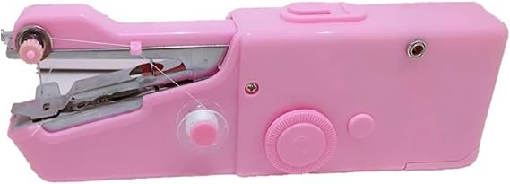 Sewing machine, Portable Manual Sewing Machine Handheld Rope-free Electric Quick Build DIY Apparel Supplies Arts Crafts Home Garden Embroidery(Roze)