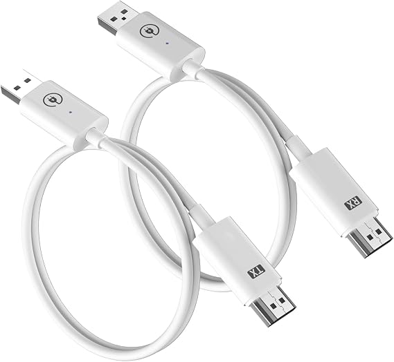 Lemorele HDMI kablosuz, kablosuz HDMI verici ve alıcı, 5G/2.4G HDMI kablosuz aktarım, 164 FT/50 m HDMI kablosuz, dizüstü bilgisayardan HDTV/projektör/monitöre video akışı için (beyaz)