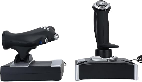 Jelquix Flight Simulation Joystick with Throttle Control, 4 Axes 16 Programmable Keys Joystick, 8 Way POV with Damping Feedback, Robust Suction Cups, Ideal for Series X S Wins7 8 10 11