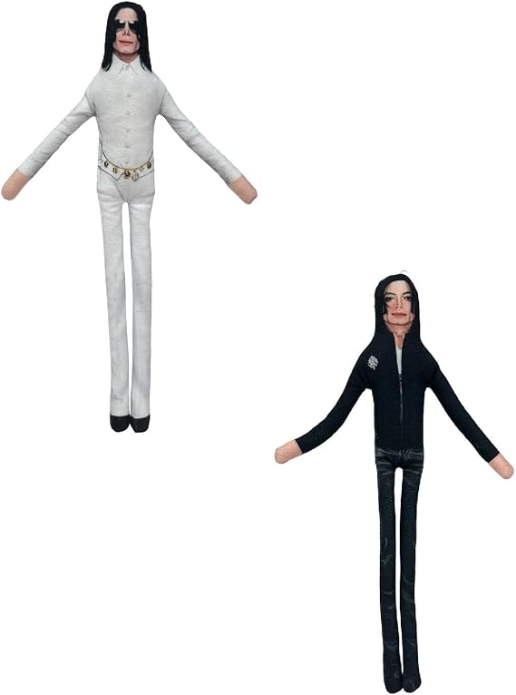 Posable Michael Plush Doll with Bendable Wire Inside, Flexible Stuffed Toy, Multiple Classic Outfit Styles, Tribute To the King of Pop, Christmas Home Decor Ornament for fans’ collection