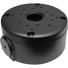 Universal Junction Box Deep Base for Security Surveillance Cameras, Full Aluminium Metal, Waterproof Cable Hidden Box For CCTV IP Camera Dome and Bullet Type (Black)