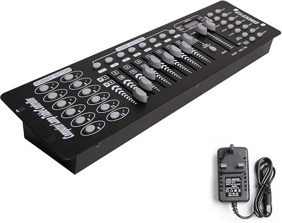 Dmx Controller, 192CH Dmx Lighting Controller, 240 Scenes DMX512 Console, Stage Light Control Panel Front light Par lights for Stage Lighting Editing Program (Black)