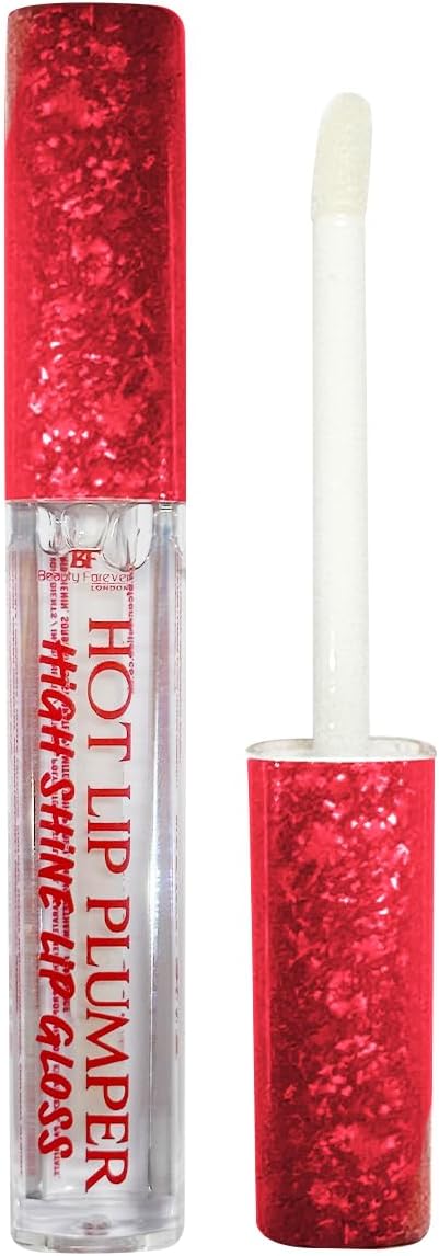 Beauty Forever Hot Lip Plumper, Plumping Lip Gloss, High Shine Lip Gloss, Non Sticky, Clear, 3mls, Pack of (1)