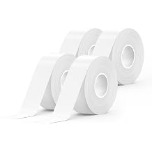 SUPVAN E10 & E11 & E12 & E16 Label Maker Tape, 4 Rolls 15mm × 6m Genuine Continuous Laminated Thermal Label Tape Refill, Waterproof Oilproof Child-Safe Durable Auto Detect Labels, Black on White