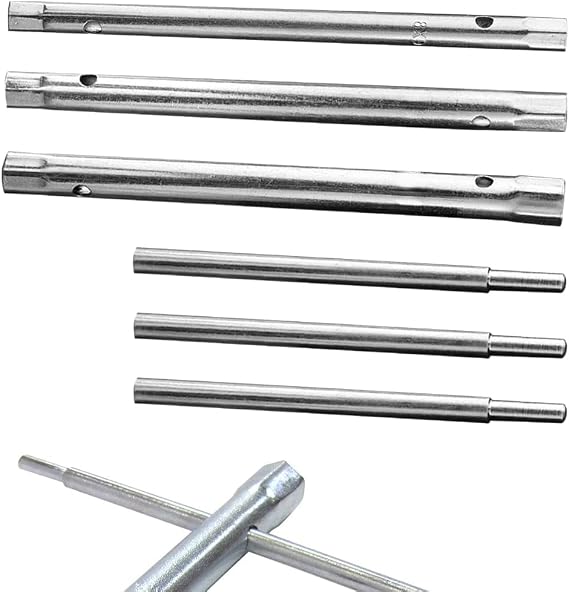 6PCS Tap Spanner Set with Tommy Bar, Dual-Ended Box Spanner Set, Metric Tap Wrench for Tight Space Basin Fixing and Back Nut Installation for Water Taps, 8x9mm 10x11mm 12x13mm