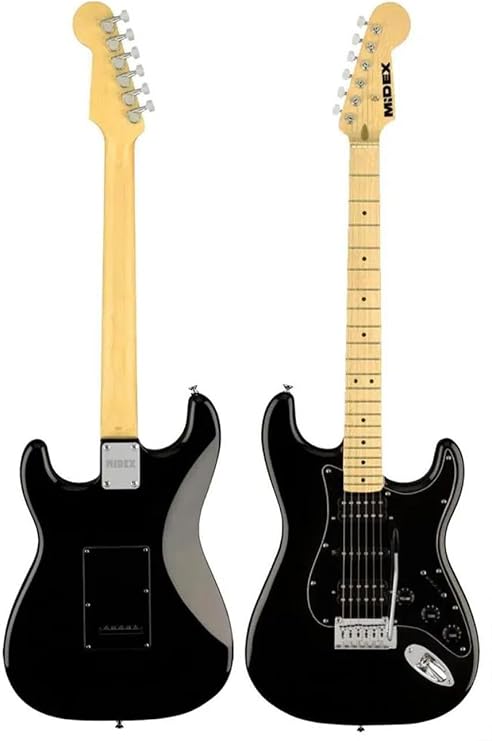 Midex RPH-40BK-35AMP Full Black 35W BT Amfili Elektro Gitar Seti HSH Manyetik Maple Klavye