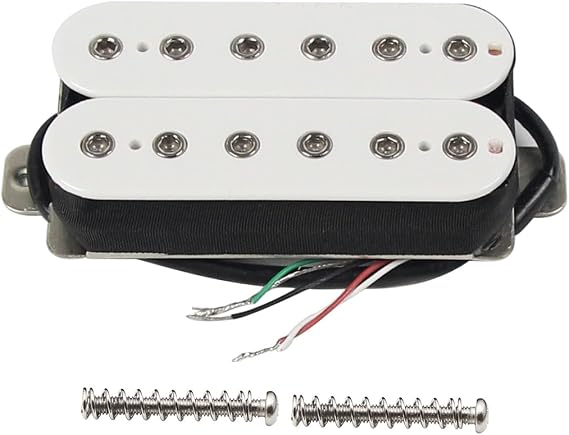 FLEOR Ceramic Bridge Pickup Double Coil Humbucker Pickups for Electric Guitar Pickup-White