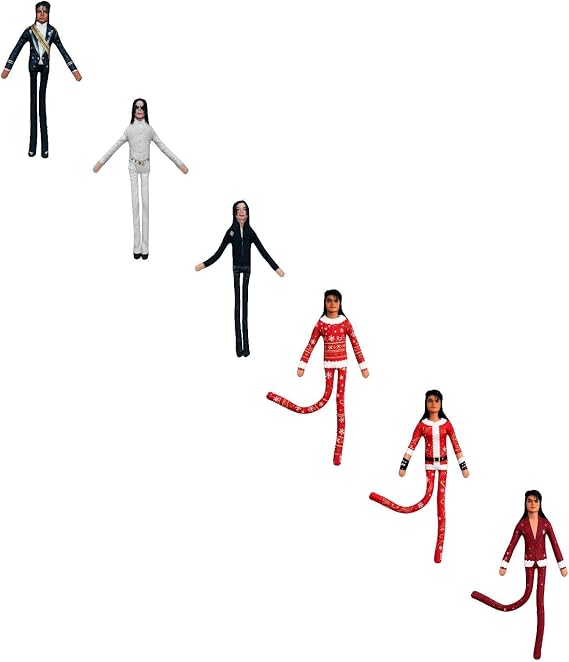 Posable Michael Plush Doll with Bendable Wire Inside, Flexible Stuffed Toy, Multiple Classic Outfit Styles, Tribute To the King of Pop, Christmas Home Decor Ornament for fans’ collection