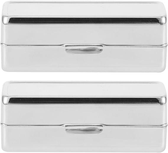 2 Pack Lipstick Box with Mirror Portable Lip Balm Organizer Compact Cosmetic Storage Case for Travel and Daily Use